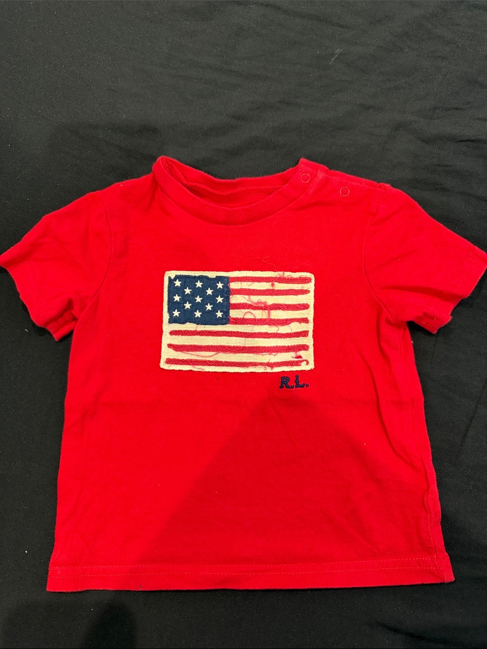 Ralph Lauren Red Kids Short-Sleeve Flag Tee